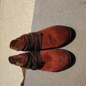 Maroon Suede ankle boots
